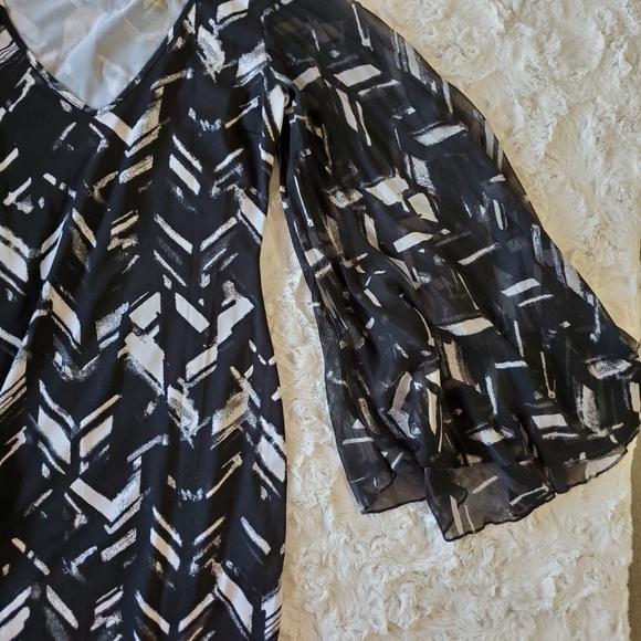 Baileyblue Black and white mini chevron print dress Small casual - Picture 3 of 7